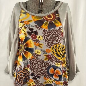 Uncle Frank Multicolored Floral Bishop Sleeve Dress